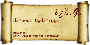Ónodi Györgyi névjegykártya
